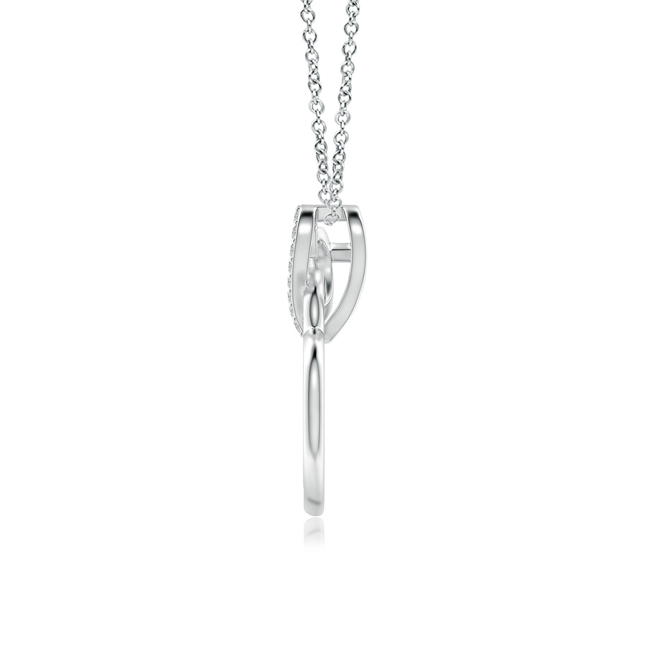 1.1mm KI3 Interlinked Diamond Tilted Heart Pendant in White Gold side 199