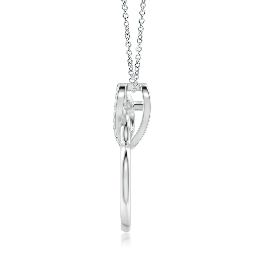1.3mm HSI2 Interlinked Diamond Tilted Heart Pendant in S999 Silver side 199