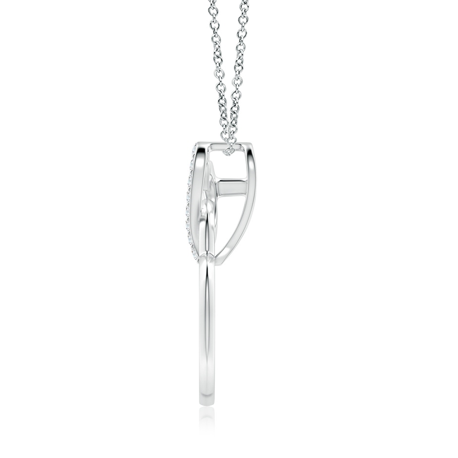1.7mm GVS2 Interlinked Diamond Tilted Heart Pendant in White Gold side 199