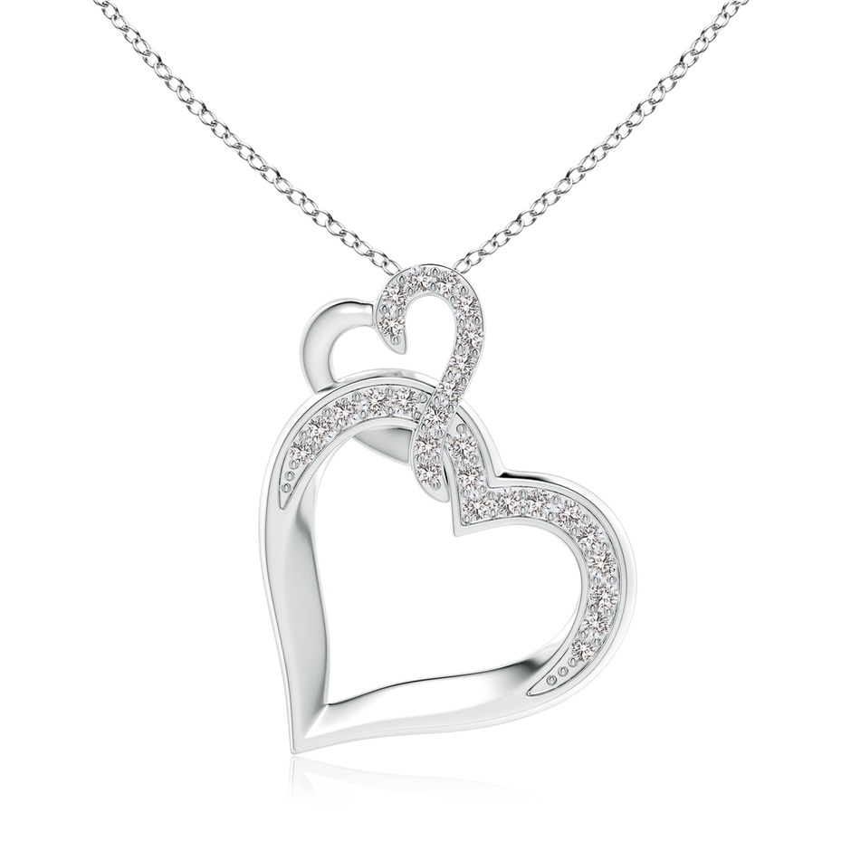 1.7mm IJI1I2 Interlinked Diamond Tilted Heart Pendant in P950 Platinum 
