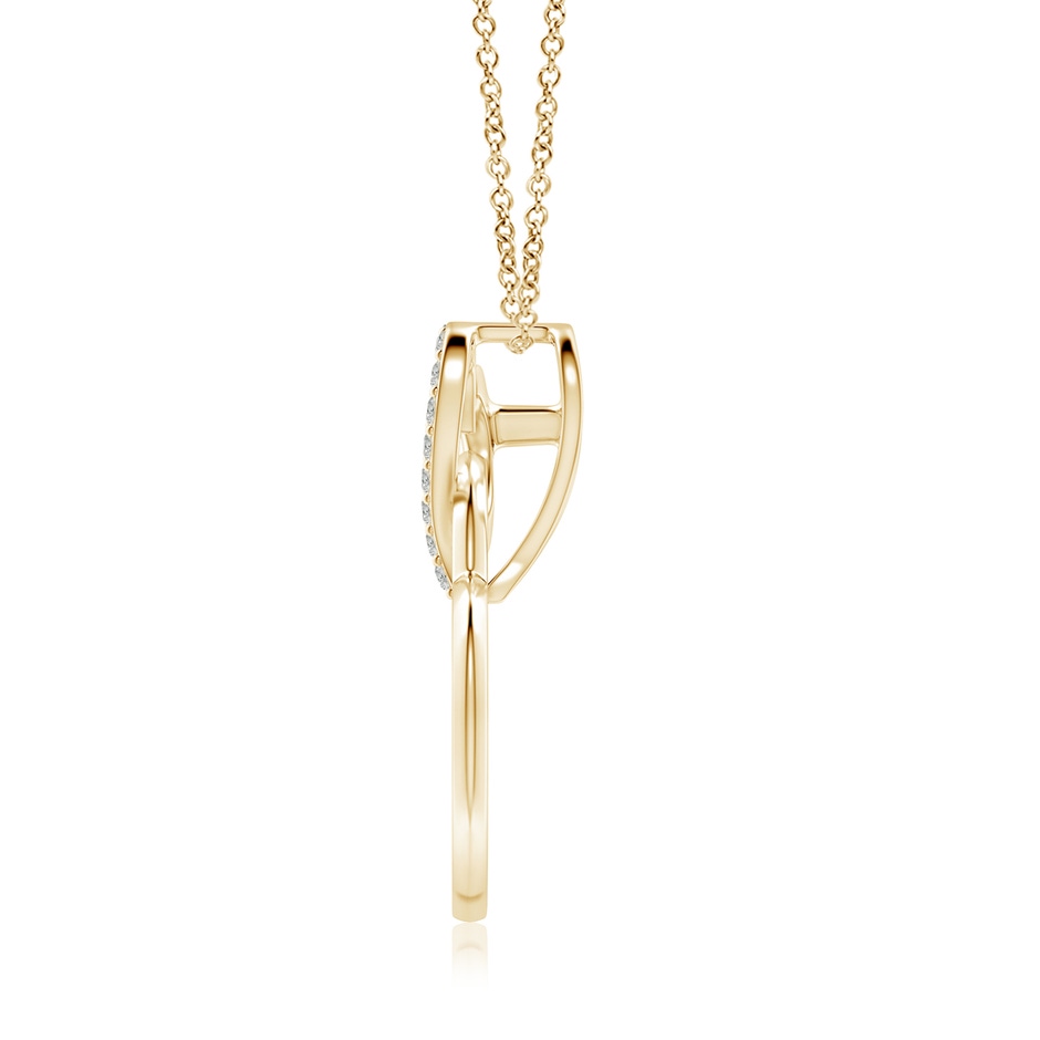 1.7mm KI3 Interlinked Diamond Tilted Heart Pendant in Yellow Gold side 199