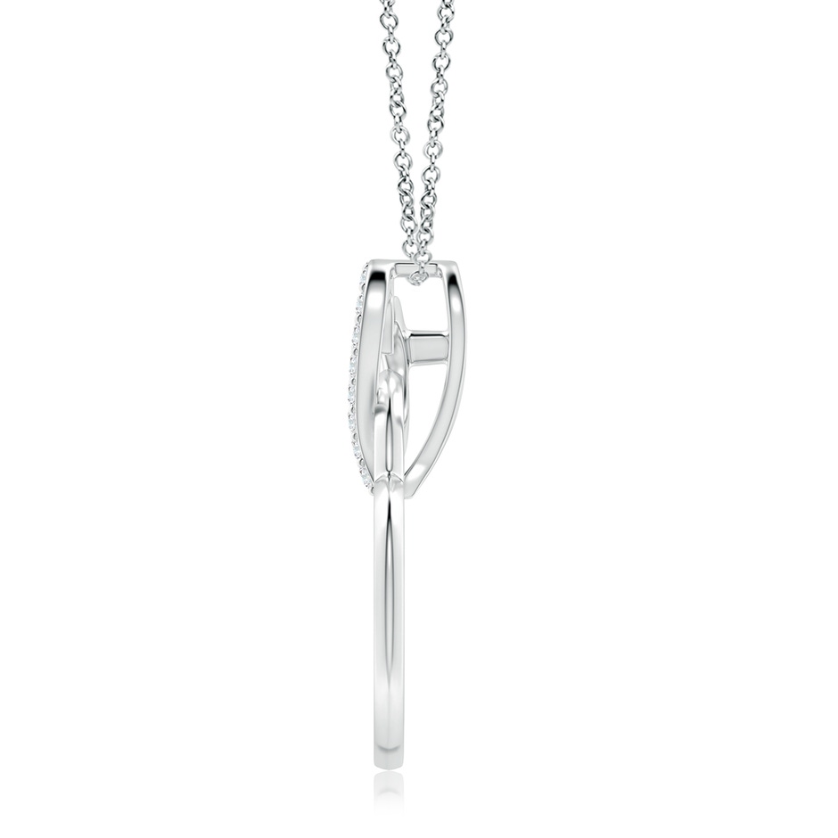 2.1mm GVS2 Interlinked Diamond Tilted Heart Pendant in S999 Silver side 199