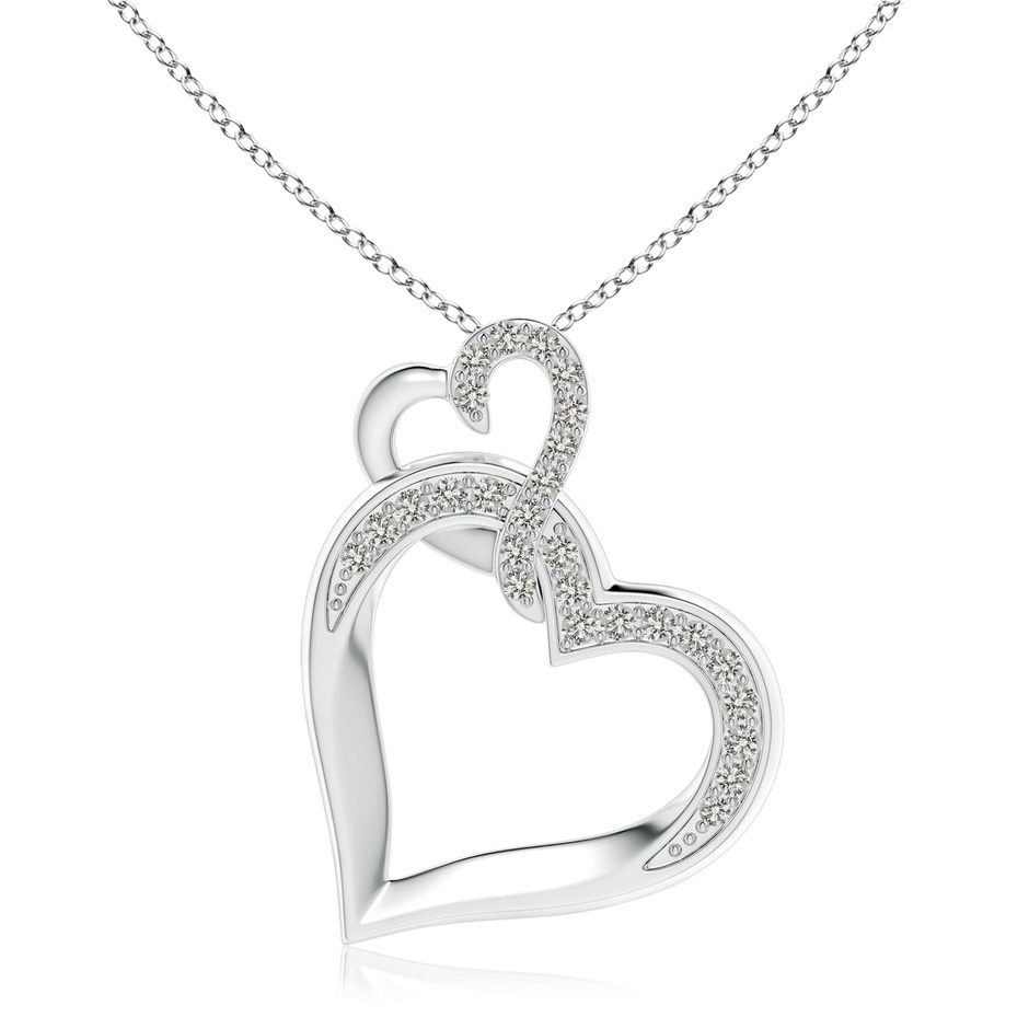 2.1mm KI3 Interlinked Diamond Tilted Heart Pendant in P950 Platinum 
