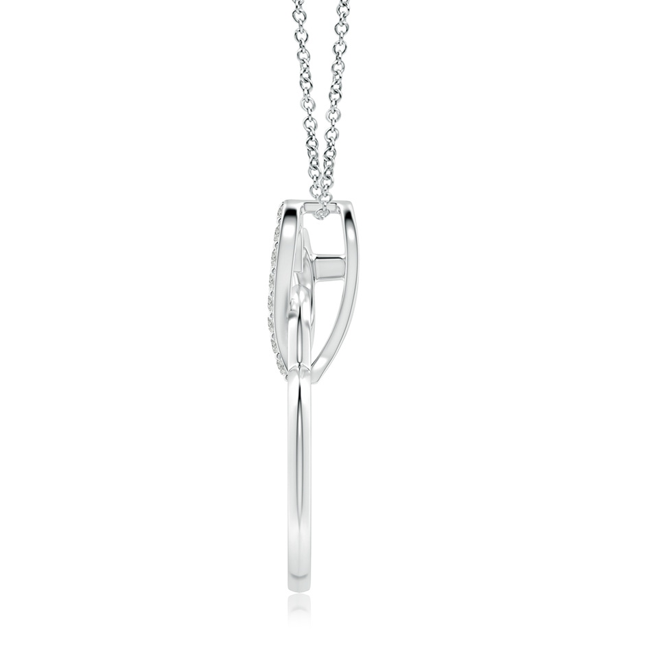 2.1mm KI3 Interlinked Diamond Tilted Heart Pendant in P950 Platinum side 199