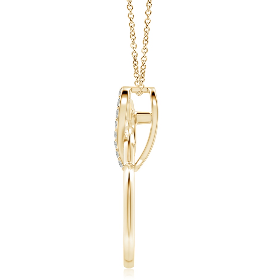 2.4mm KI3 Interlinked Diamond Tilted Heart Pendant in 18K Yellow Gold side 199