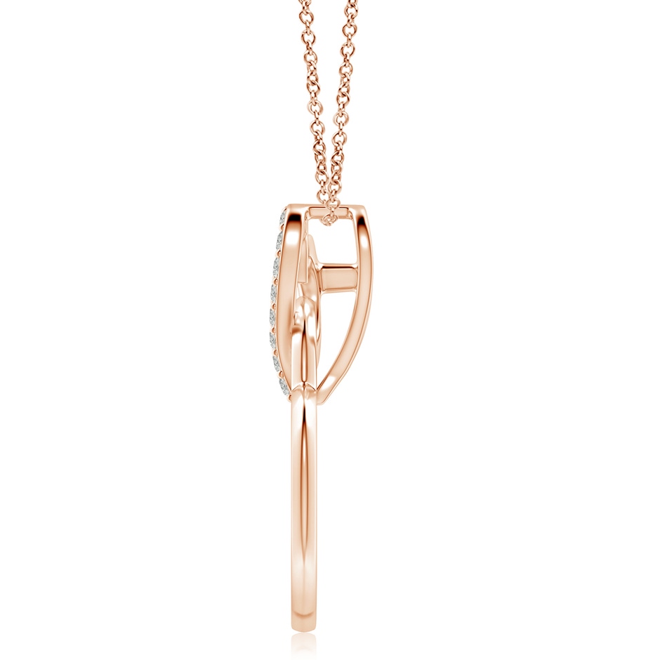 2.4mm KI3 Interlinked Diamond Tilted Heart Pendant in Rose Gold side 199