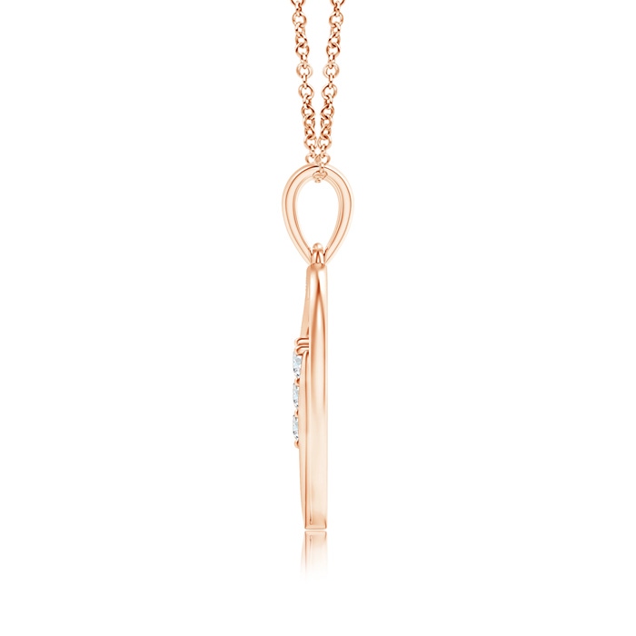 2.1mm GVS2 Diamond Swirl Heart Pendant in Rose Gold product image