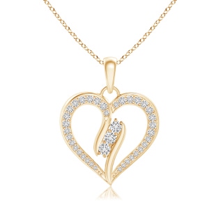 2.1mm HSI2 Diamond Swirl Heart Pendant in 9K Yellow Gold