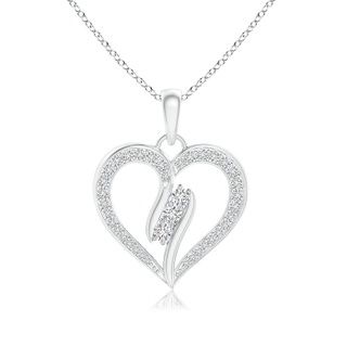 2.1mm HSI2 Diamond Swirl Heart Pendant in White Gold