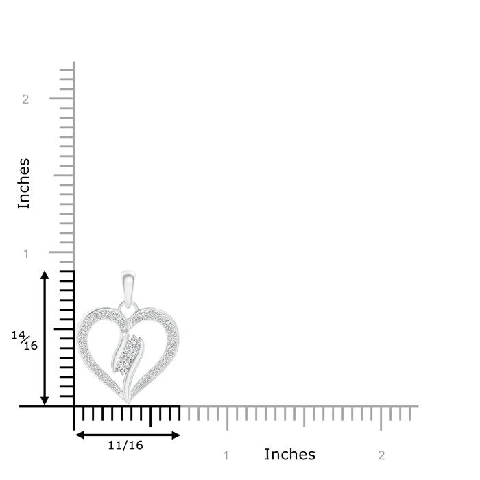 2.1mm HSI2 Diamond Swirl Heart Pendant in White Gold product image