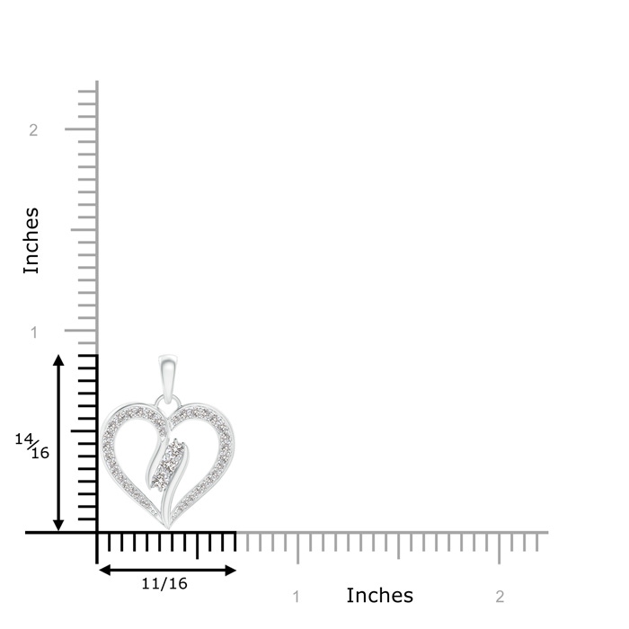 2.1mm IJI1I2 Diamond Swirl Heart Pendant in White Gold product image