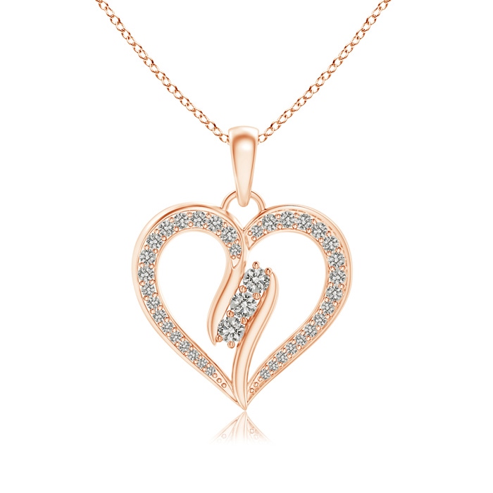 2.1mm KI3 Diamond Swirl Heart Pendant in 9K Rose Gold 