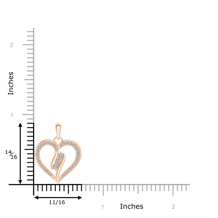 2.1mm KI3 Diamond Swirl Heart Pendant in 9K Rose Gold Product Image