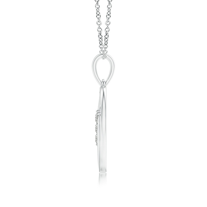 2.1mm KI3 Diamond Swirl Heart Pendant in White Gold product image