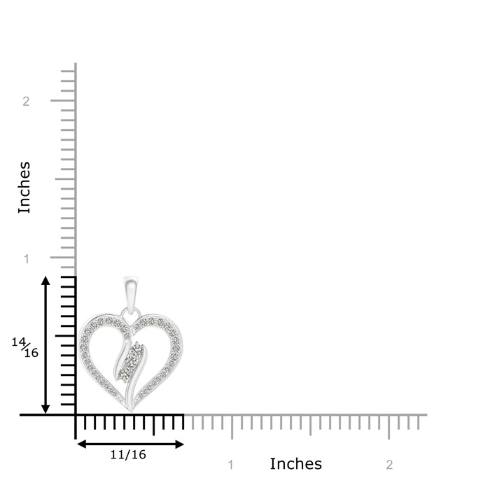 2.1mm KI3 Diamond Swirl Heart Pendant in White Gold product image