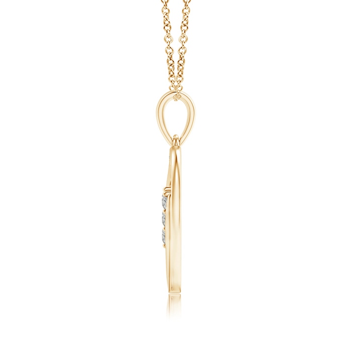 2.1mm KI3 Diamond Swirl Heart Pendant in Yellow Gold product image