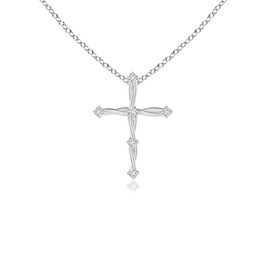 1.85mm HSI2 Diamond Braided Cross Pendant in White Gold