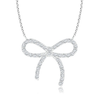 1mm GVS2 Diamond Bow Knot Necklace in White Gold