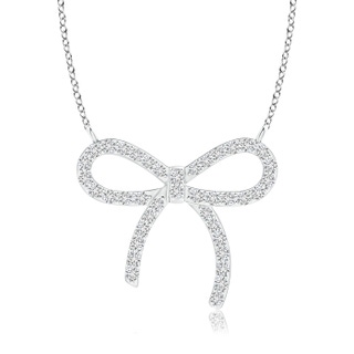 1mm HSI2 Diamond Bow Knot Necklace in White Gold