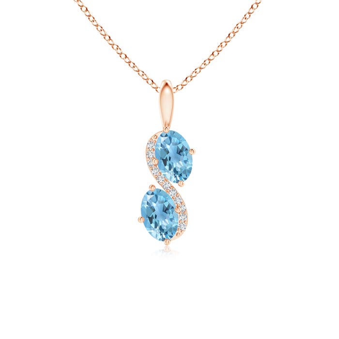 A - Swiss Blue Topaz / 1.11 CT / 14 KT Rose Gold