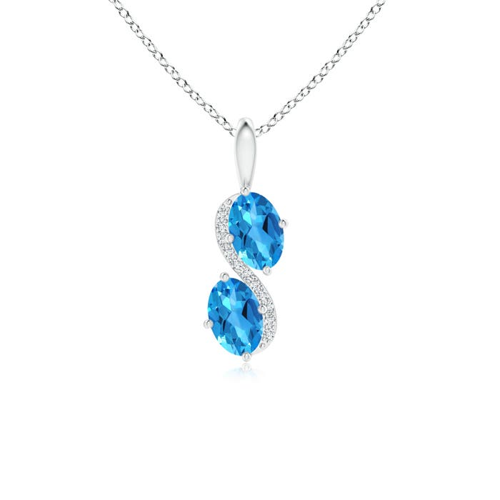 AAAA - Swiss Blue Topaz / 1.11 CT / 14 KT White Gold