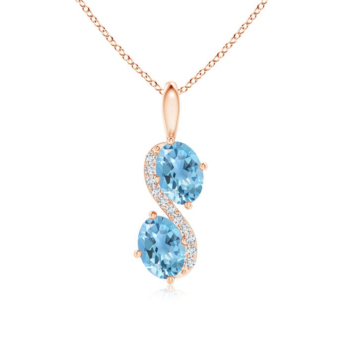 A - Swiss Blue Topaz / 1.97 CT / 14 KT Rose Gold