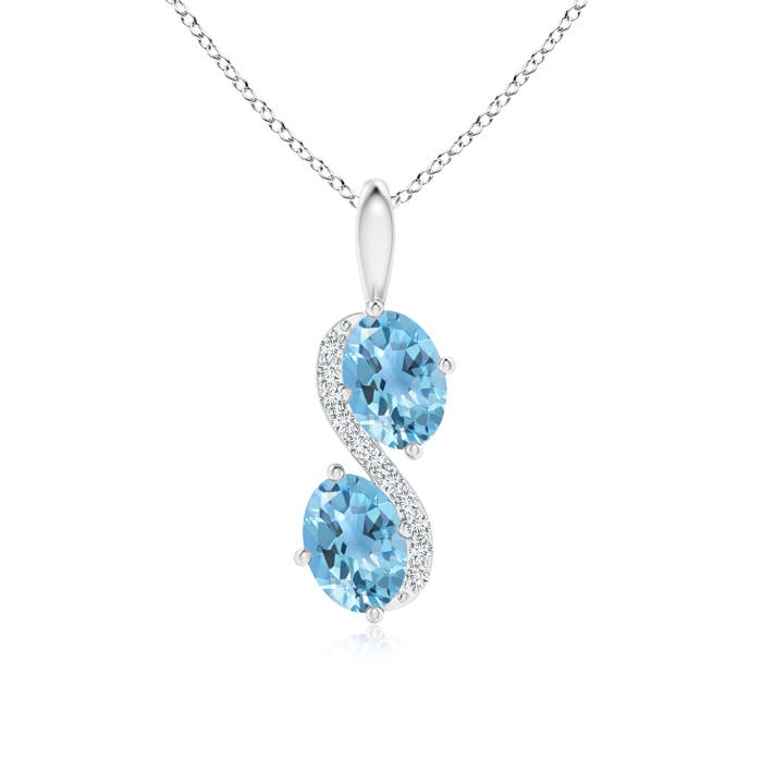 A - Swiss Blue Topaz / 1.97 CT / 14 KT White Gold