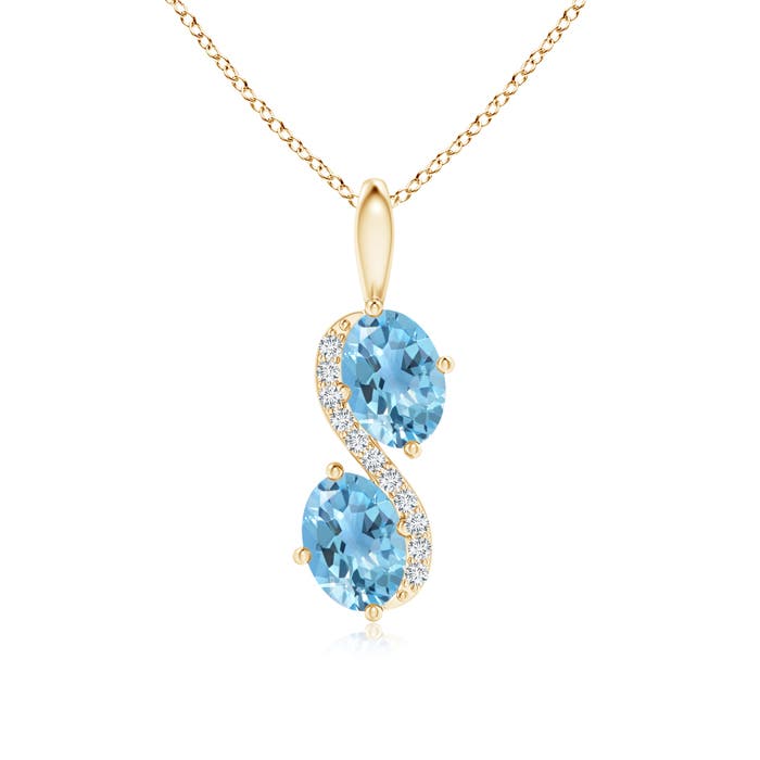 A - Swiss Blue Topaz / 1.97 CT / 14 KT Yellow Gold