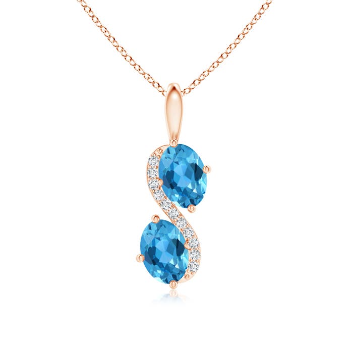 AAA - Swiss Blue Topaz / 1.97 CT / 14 KT Rose Gold