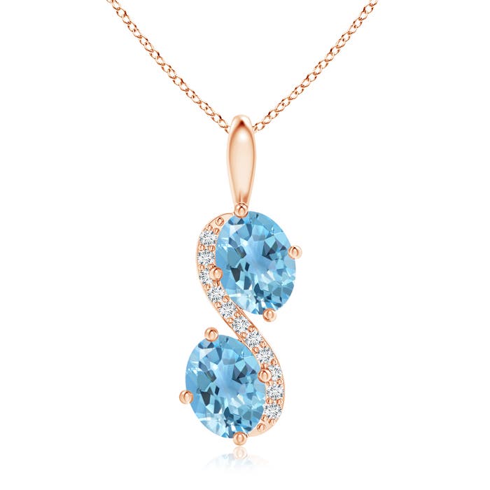 A - Swiss Blue Topaz / 3.11 CT / 14 KT Rose Gold