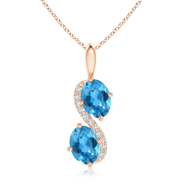 AAA - Swiss Blue Topaz / 3.11 CT / 14 KT Rose Gold