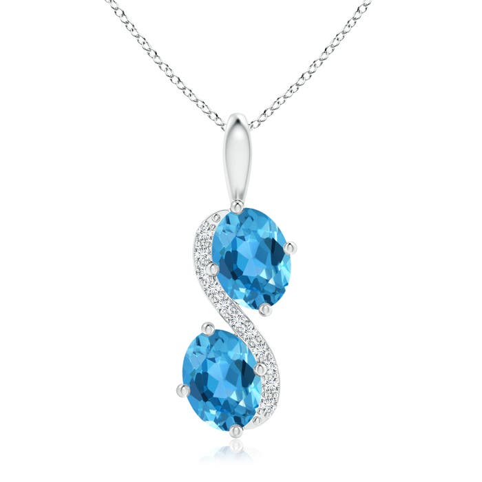 AAA - Swiss Blue Topaz / 3.11 CT / 14 KT White Gold