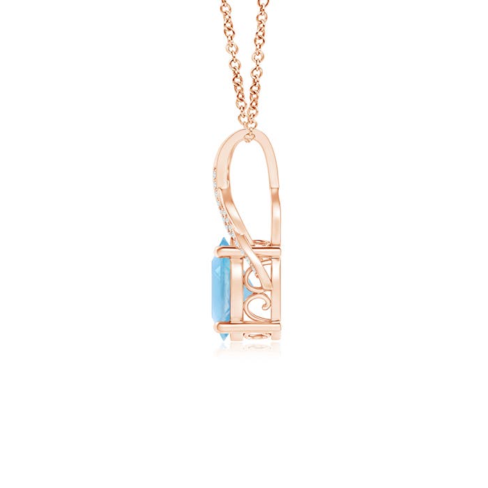 A - Swiss Blue Topaz / 3.31 CT / 14 KT Rose Gold