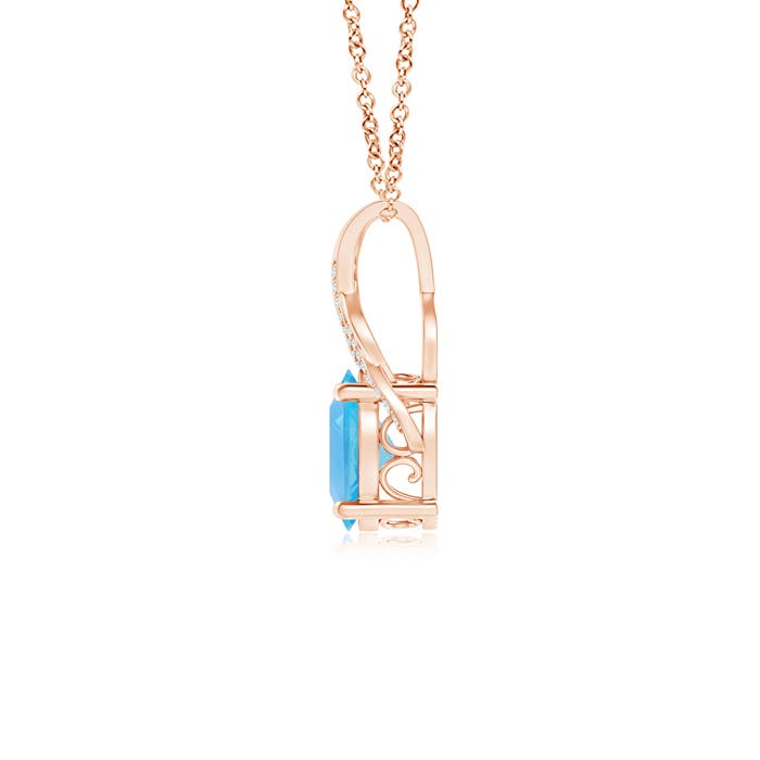 AA - Swiss Blue Topaz / 3.31 CT / 14 KT Rose Gold