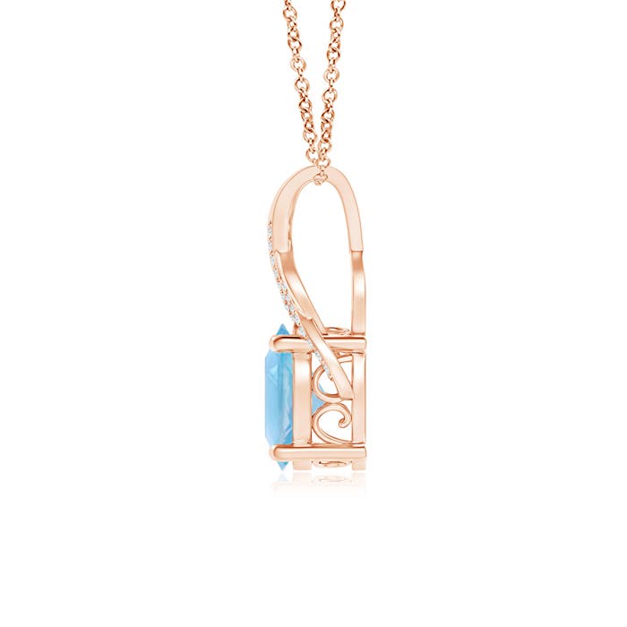 A - Swiss Blue Topaz / 4.81 CT / 14 KT Rose Gold