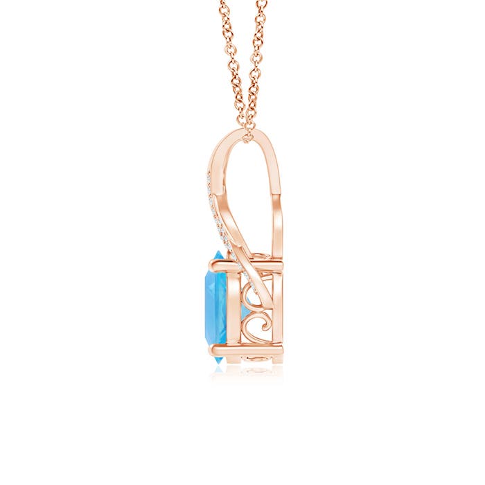 AA - Swiss Blue Topaz / 4.81 CT / 14 KT Rose Gold