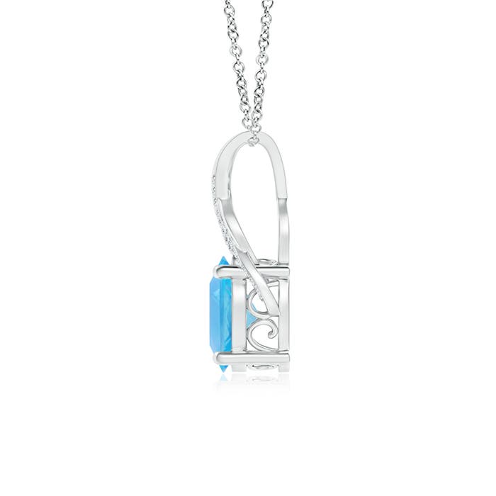 AA - Swiss Blue Topaz / 4.81 CT / 14 KT White Gold