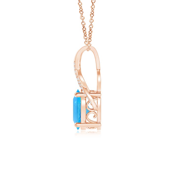 AAA - Swiss Blue Topaz / 4.81 CT / 14 KT Rose Gold