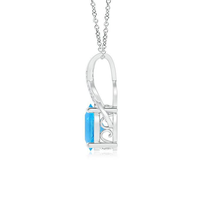 AAA - Swiss Blue Topaz / 4.81 CT / 14 KT White Gold