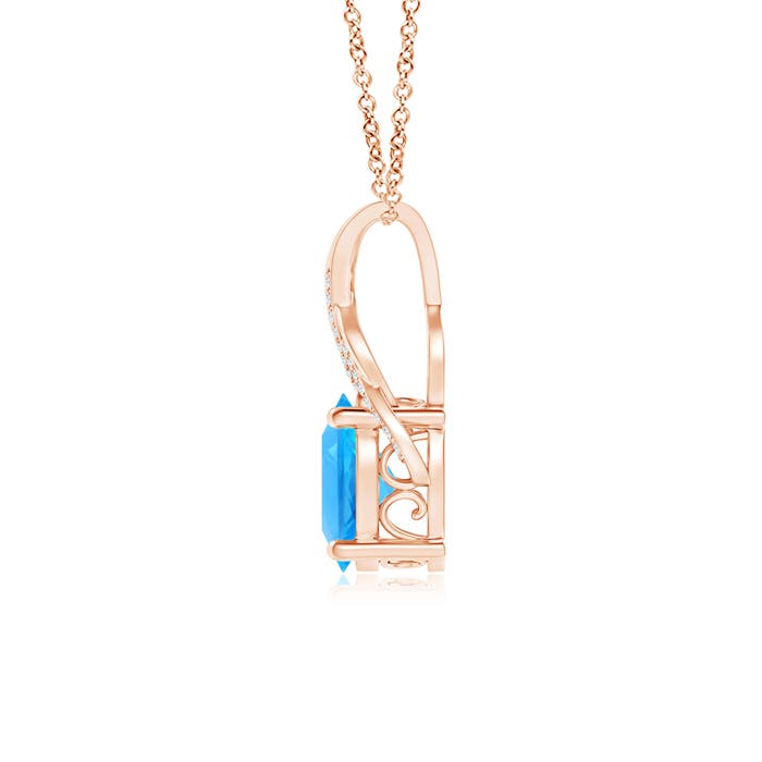 AAAA - Swiss Blue Topaz / 4.81 CT / 14 KT Rose Gold