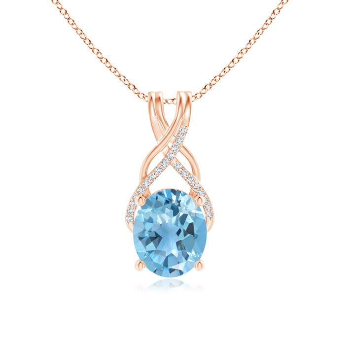 A - Swiss Blue Topaz / 5.73 CT / 14 KT Rose Gold