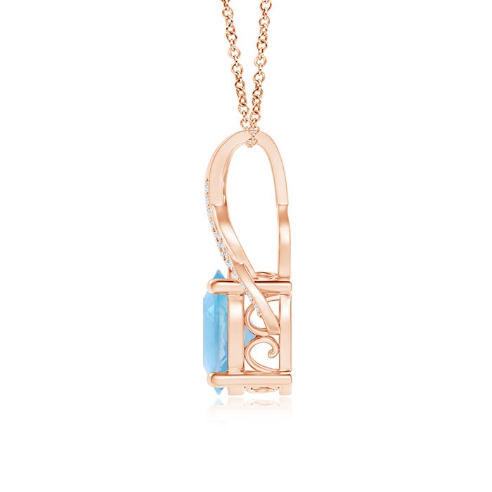 A - Swiss Blue Topaz / 5.73 CT / 14 KT Rose Gold