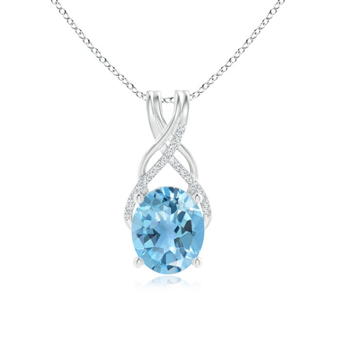 A - Swiss Blue Topaz / 5.73 CT / 14 KT White Gold