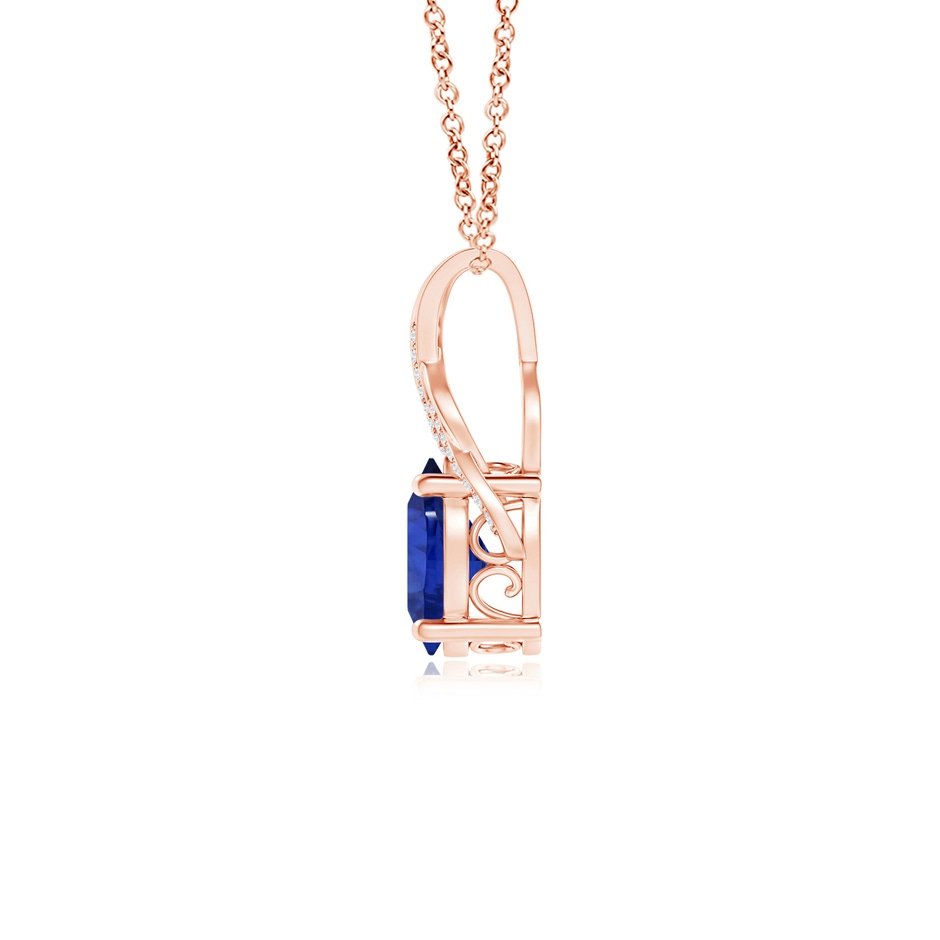 10.11x8.15x4.84mm AAAA GIA Certified Oval Sapphire Criss Cross Pendant with Diamonds in 18K Rose Gold side 199