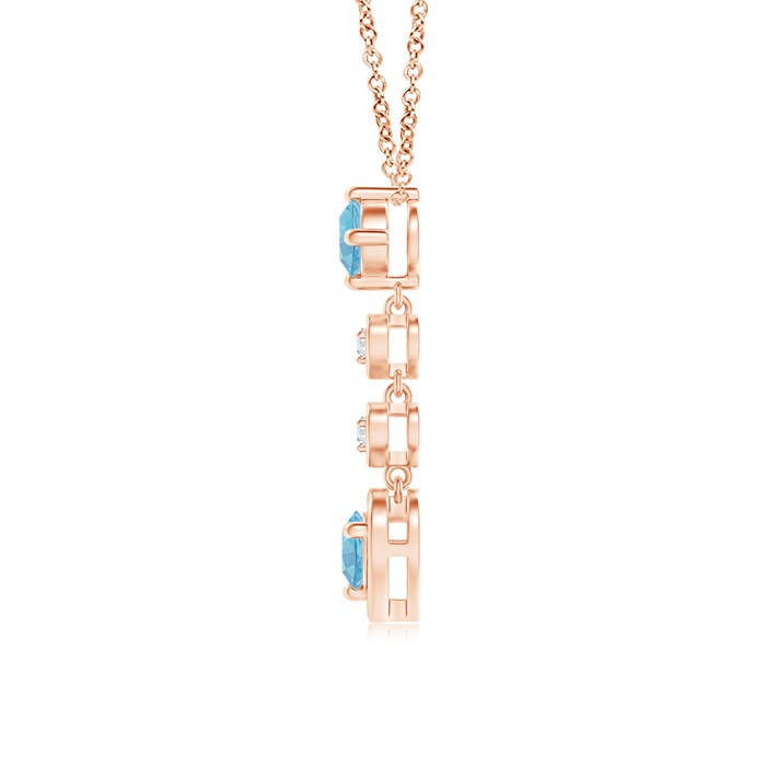 A - Swiss Blue Topaz / 1.27 CT / 14 KT Rose Gold