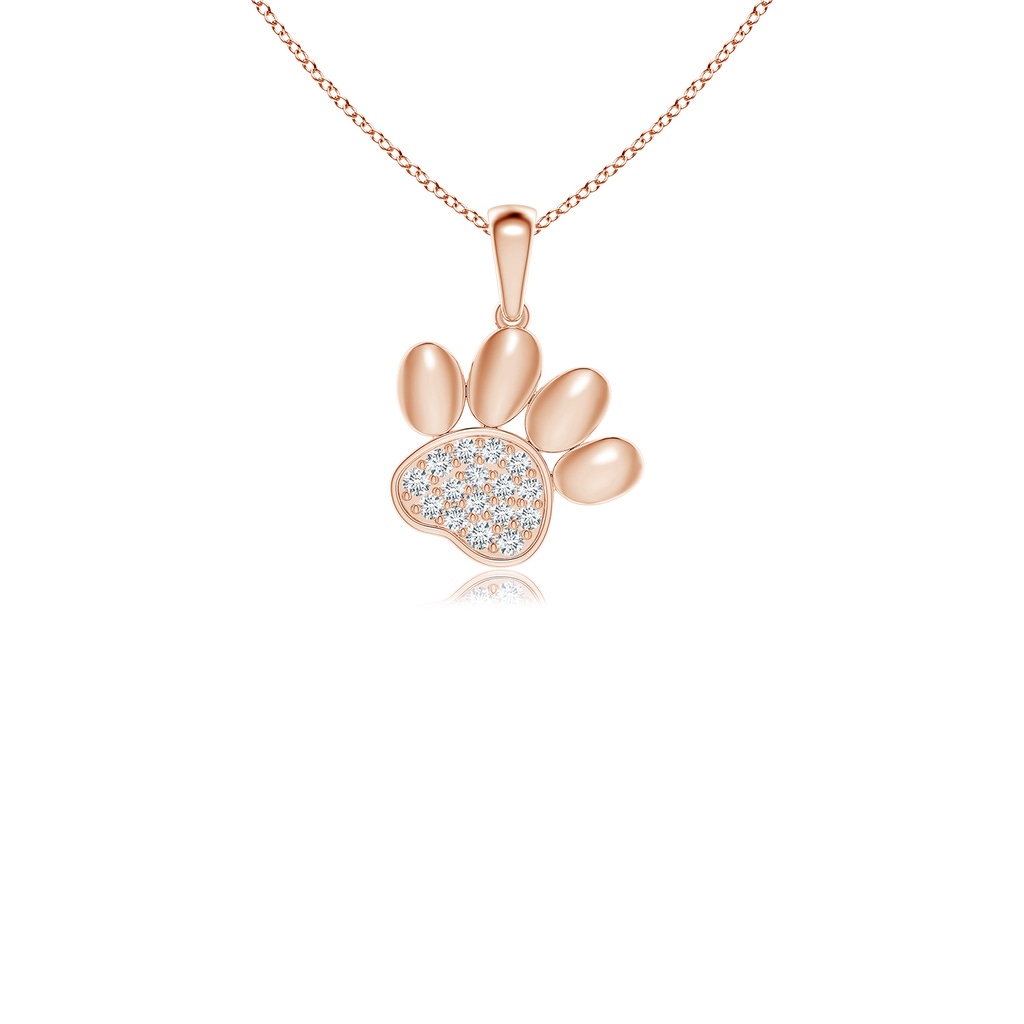 1.1mm GVS2 pave-Set Diamond Paw Print Pendant in Rose Gold
