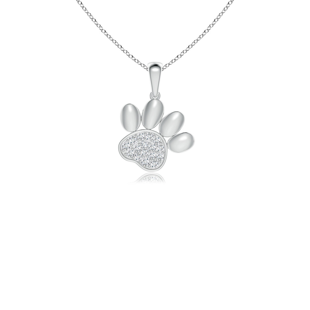 1.1mm GVS2 pave-Set Diamond Paw Print Pendant in S999 Silver