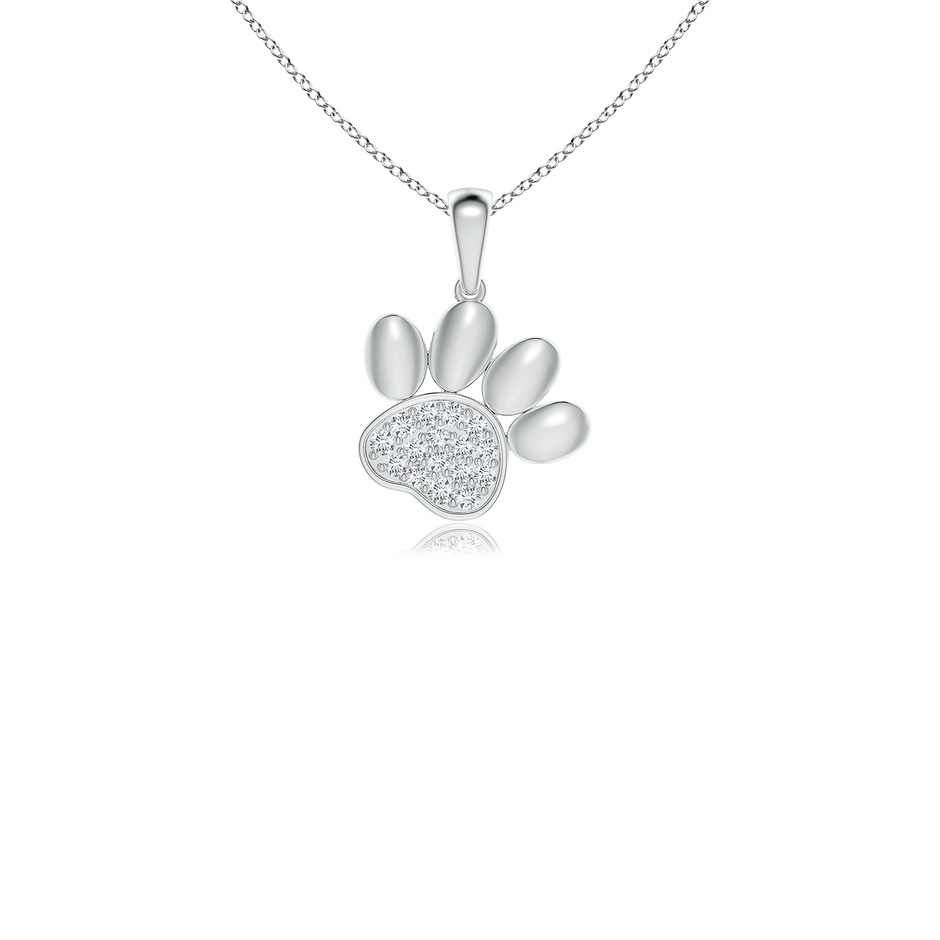 1.1mm GVS2 pave-Set Diamond Paw Print Pendant in S999 Silver 
