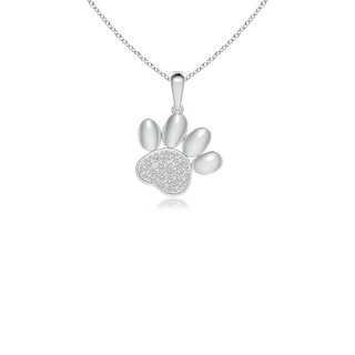 1.1mm HSI2 pave-Set Diamond Paw Print Pendant in White Gold