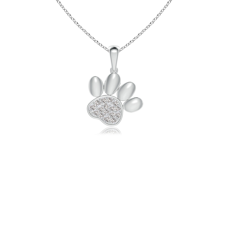 1.1mm IJI1I2 pave-Set Diamond Paw Print Pendant in S999 Silver 